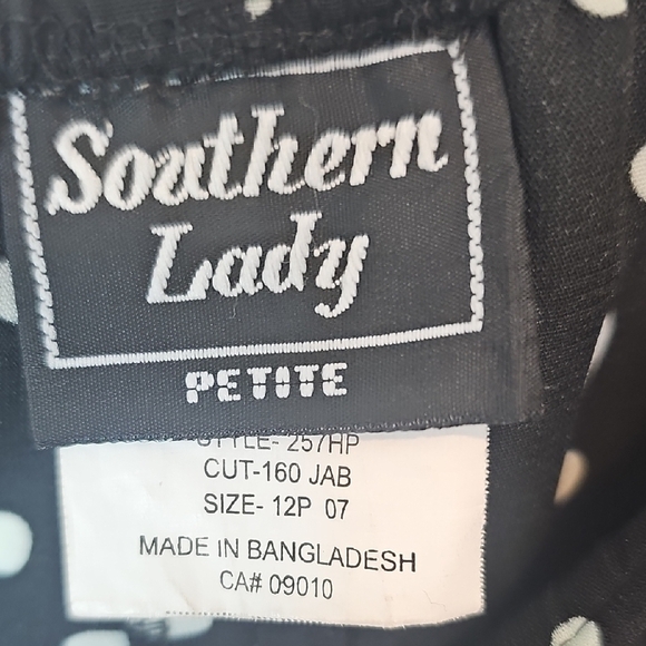 Southern Lady Black and White Polka Dot A-Line Skirt - Picture 2 of 6